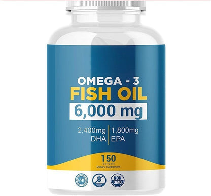 Omega-3 Fish Oil 6000mg with EPA & DHA – 3 Bottles – Natural Wellness