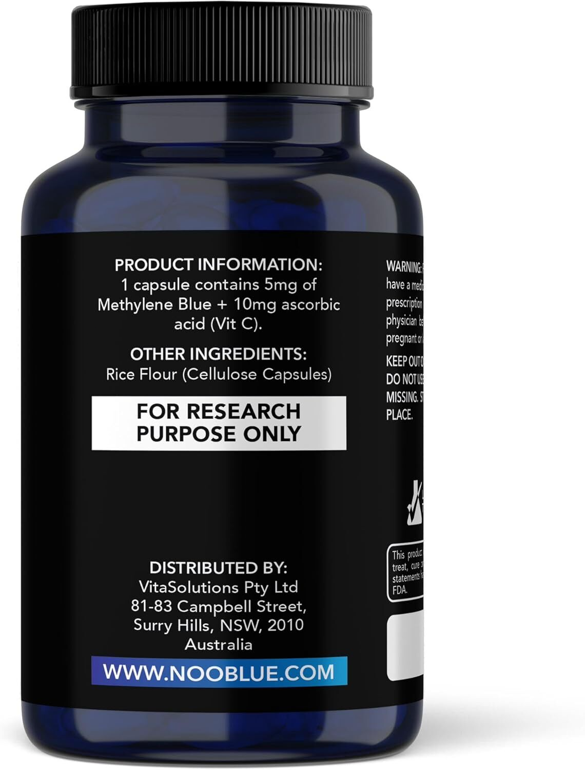 Methylene Blue Capsules 5mg - USP Grade, 99.99% Purity, 60 Capsules