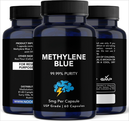 Methylene Blue Capsules 5mg - USP Grade, 99.99% Purity, 60 Capsules
