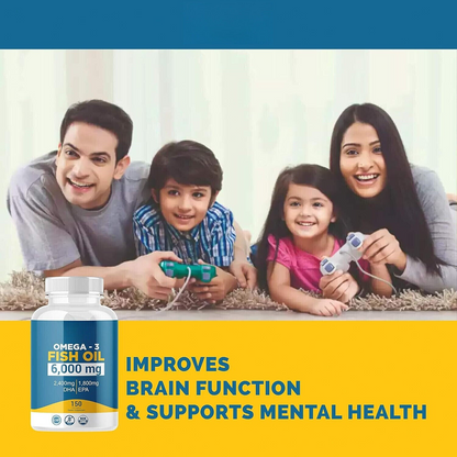 Omega-3 Fish Oil 6000mg with EPA & DHA – 3 Bottles – Natural Wellness